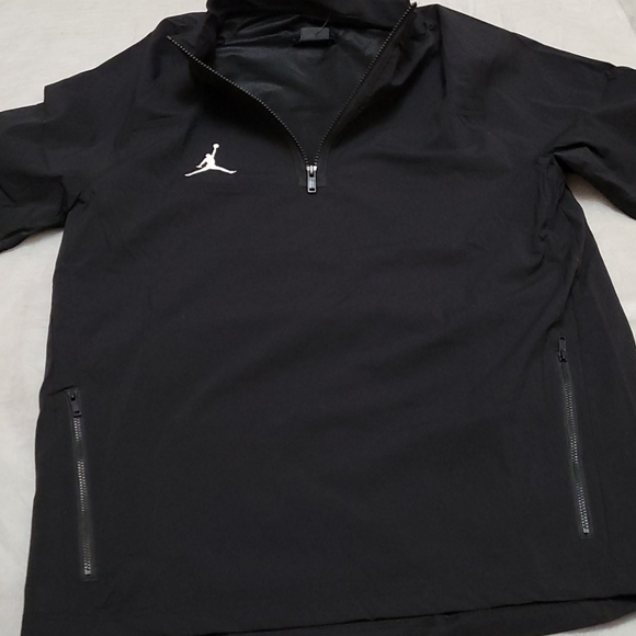 Jordan NIKE Dry Woven Short Sleeve Hot Jacket Men's Medium Black 2 hand pockets - Picture 6 of 14